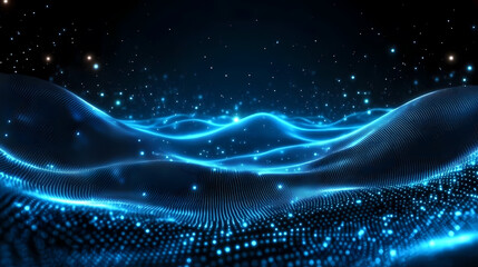 Abstract image with waves and points