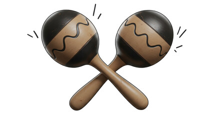 Isolated Pair of Maracas, a Latin American Percussion Instrument, for Music and Celebration