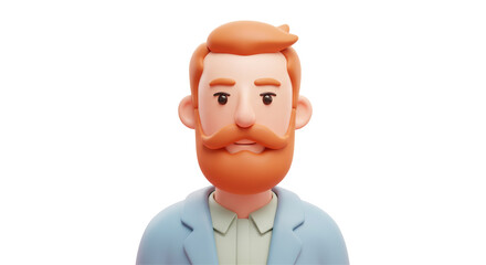 Isolated Portrait of a Man with Beard, Representing Business Professional and Expertise