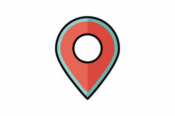A 3D map pin marker vector icon, a white isolated navigation symbol