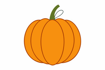 Ripe orange pumpkin vector illustration, isolated autumn harvest