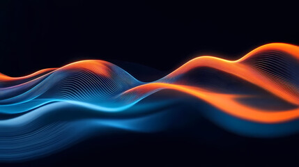 Abstract blue and orange waves