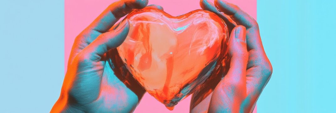 Compassionate Tech World Microvolunteering Day Neon Heart Symbolism - Ethical Innovation in Digital Wellness and Community Empowerment - Powered by Adobe