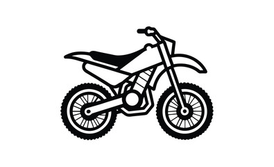 Fototapeta premium Motocross dirt bike silhouette, Dirt Bike Silhouette, Off-road Motocross Dirt bike Vector Illustration 