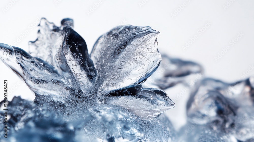Poster climate science visualization crystalline ice formation macro - ethereal environmental data for clim