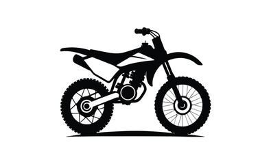 Obraz premium Motocross dirt bike silhouette, Dirt Bike Silhouette, Off-road Motocross Dirt bike Vector Illustration 