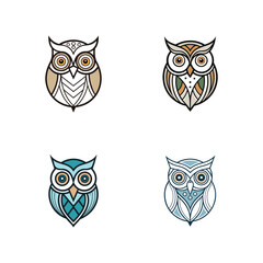 owl shape with intricate tribal detailing in its eyes set