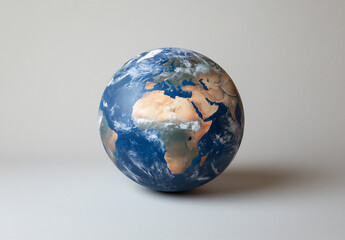 Fototapeta premium a realistic earth on a white background, no shadows, hyperrealistic, high-resolution photography, insanely detailed, wide-angle shot, stock photo,