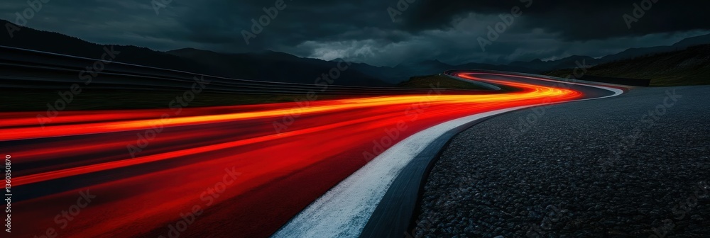 Aufkleber infinite motion cinematic racetrack light trails visualizing peak performance - innovative sports te