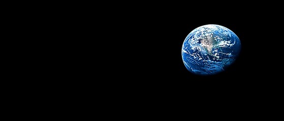 A beautiful view of planet earth floating in deep space