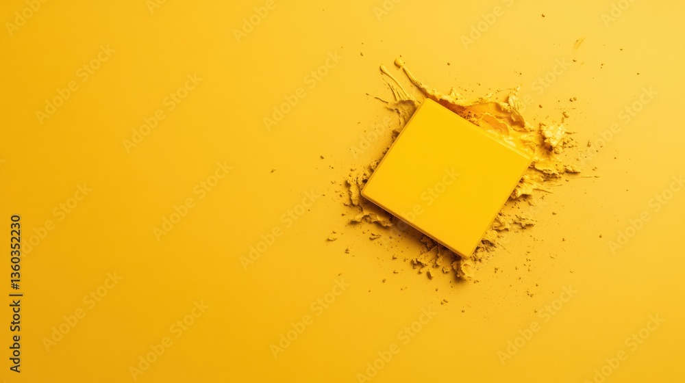 Poster minimalist dynamic splash vibrant yellow geometric abstract disruption - contemporary design innovat