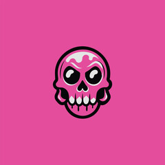Fototapeta premium Bubblegum Skull Logo. Unique Skull Emblem Logo