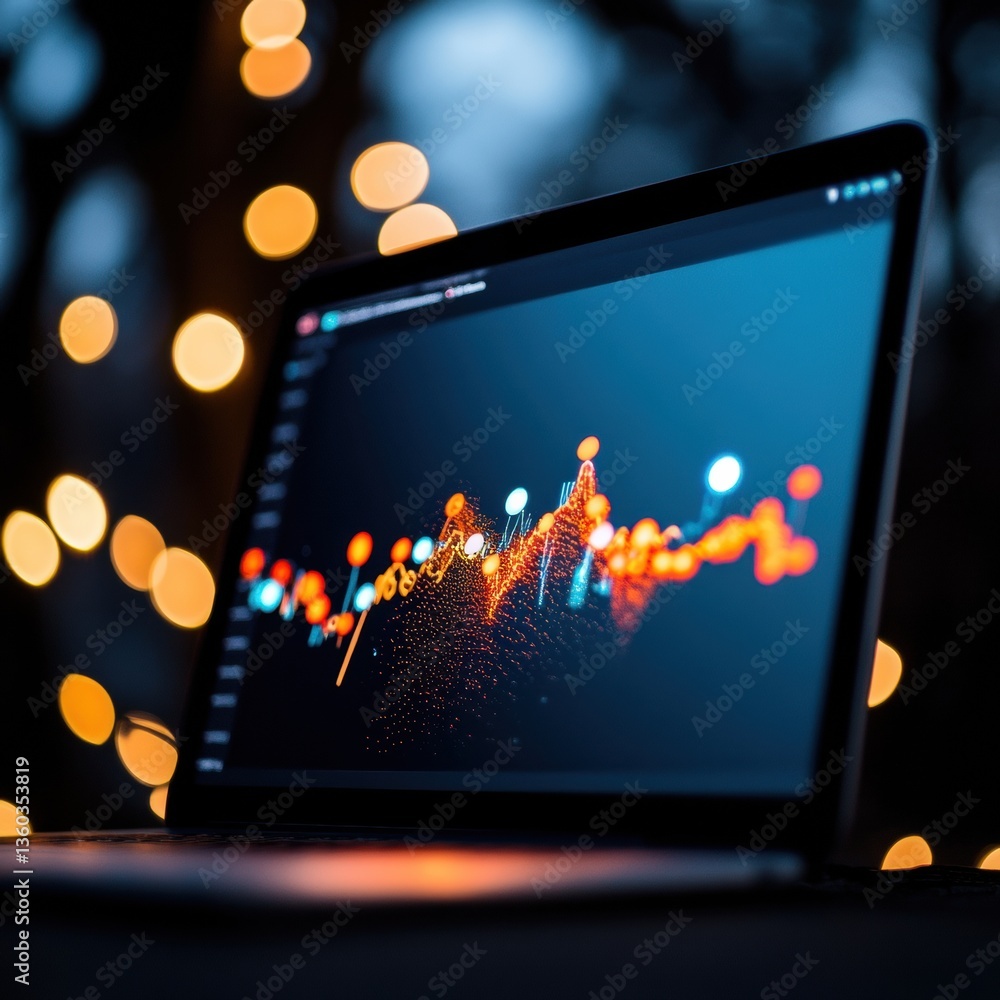 Poster Dynamic Financial Analytics AI-Powered Stock Market Visualization with Immersive Data Design - Next-Gen Investment Intelligence for Digital Wealth Strategists