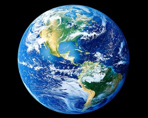 Fototapeta premium A vibrant photorealistic view of planet earth from space