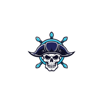 Strong Pirate Skull Heisman Logo