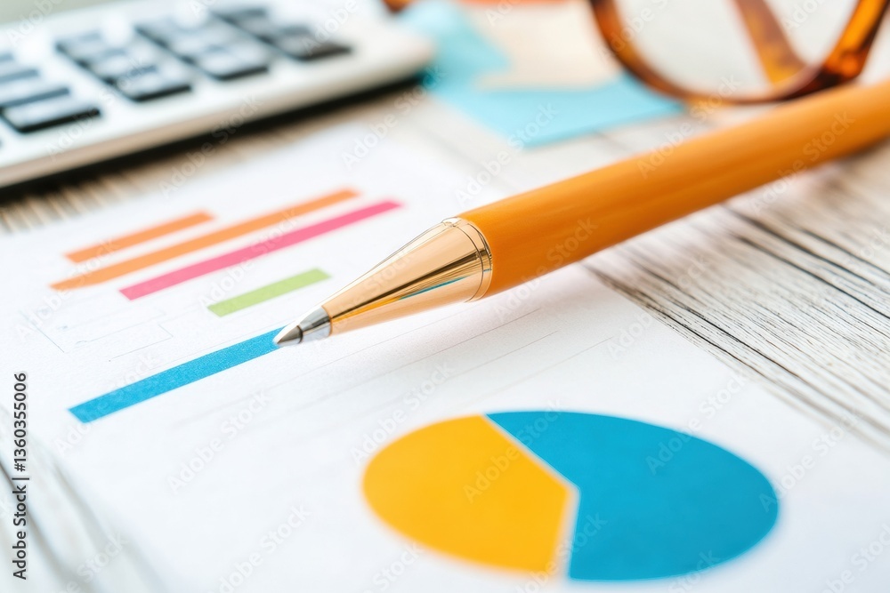 Poster Minimalist Financial Analytics Sleek Data Visualization with Vibrant Color Palette - Modern Business Intelligence for Strategic Decision Making