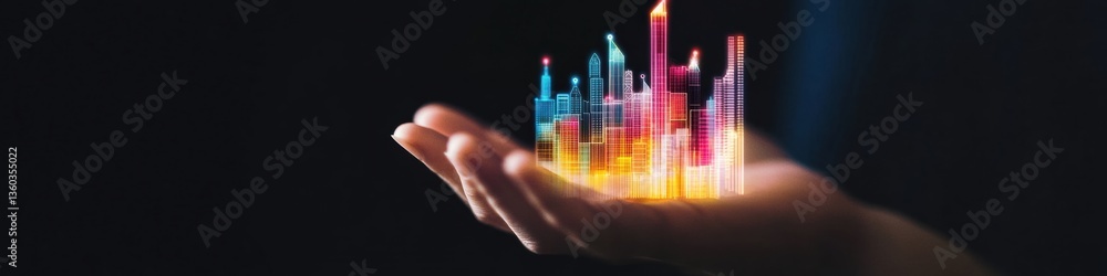 Aufkleber Holographic Financial Futures Next-Gen Digital Banking Visualization with Immersive Data Analytics and Dynamic Investment Visualization Technology