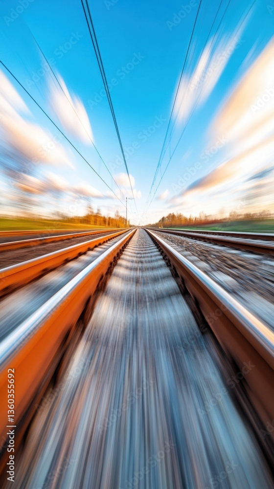 Poster dynamic urban mobility high-speed rail transit blending motion design and sustainable infrastructure