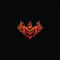 Phoenix And Skull Logo
