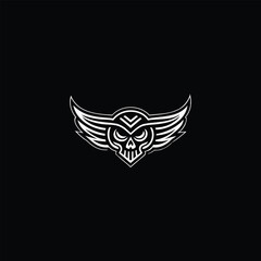 Skull Wing Logo Design