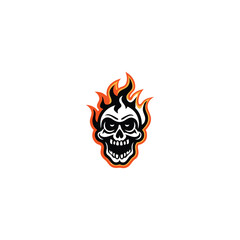 Skull Flames Logo Design