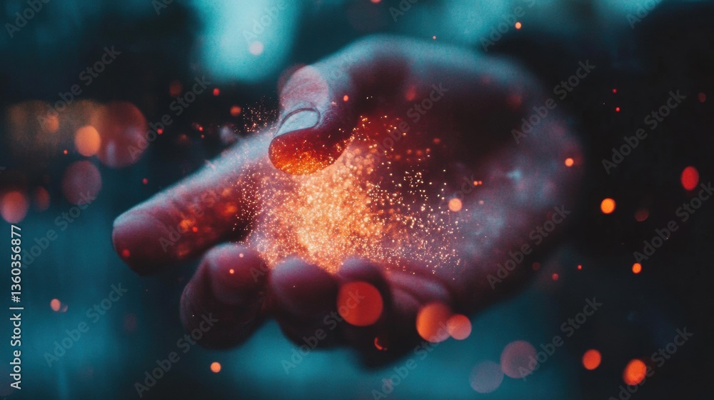 Leinwandbilder Quantum Innovation Ethereal Digital Transformation with Glowing Particle Visualization - Next-Gen Tech Metaphor for Creative Business Intelligence and Holistic Data Emergence