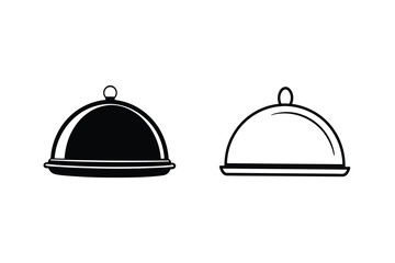 Restaurant cloche, food dome, service, catering, platter, tray, icon, graphic, design, element