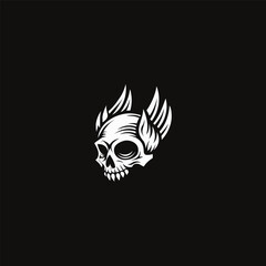 Wing Skull Logo. Unique Skull Emblem