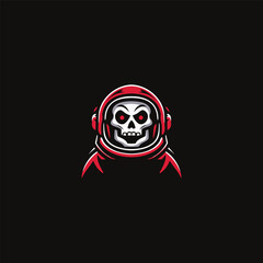 Skull Astronaut Logo. unique skull emblem