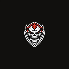 Skull Shield Logo. unique skull emblem