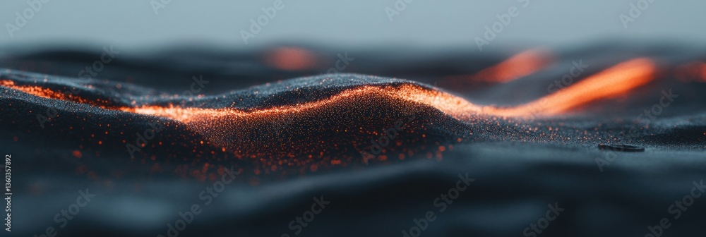 Poster Quantum Visualization Luminescent Particle Waves Revealing Cutting-Edge Digital Morphology in Immersive Technological Landscape of Molecular Motion