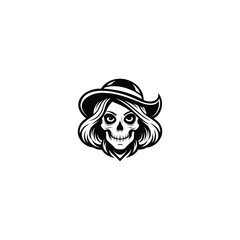 Woman Skull Logo. Unique skull emblem