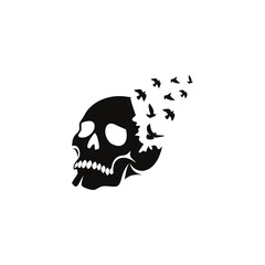 Freedom Skull Logo. Unique skull emblem design