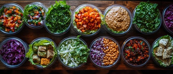 Fototapeta premium Delicious and Healthy Salad Bar Ingredients