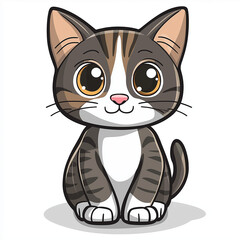 Adorable Cartoon Cat Cute Vector Illustration of a Kitten