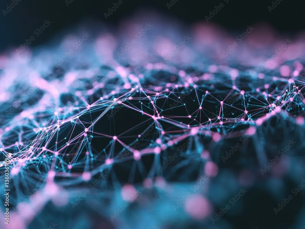 Leinwandbilder Quantum Nexus Decentralized Global Network Visualization with Cybernetic Mesh Topology - Futuristic Digital Infrastructure Innovation