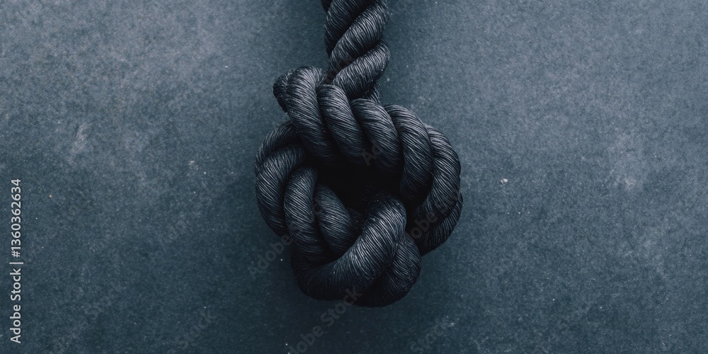 Aufkleber industrial minimalist rope texture dark aesthetic knot design for premium branding, architectural st