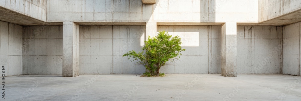 Poster brutalist biophilic architecture resilient green design transforming concrete urban spaces with mini