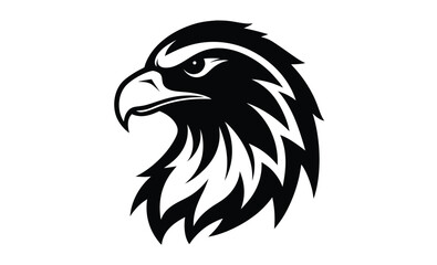 Eagle hawk head silhouette, eagle head vector silhouette, hawk head silhouette vector 