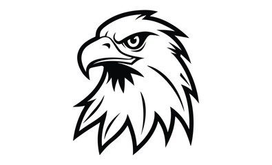 Eagle hawk head silhouette, eagle head vector silhouette, hawk head silhouette vector 