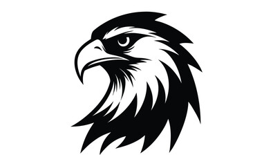 Eagle hawk head silhouette, eagle head vector silhouette, hawk head silhouette vector 