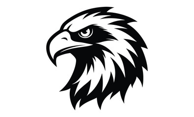 Eagle hawk head silhouette, eagle head vector silhouette, hawk head silhouette vector 