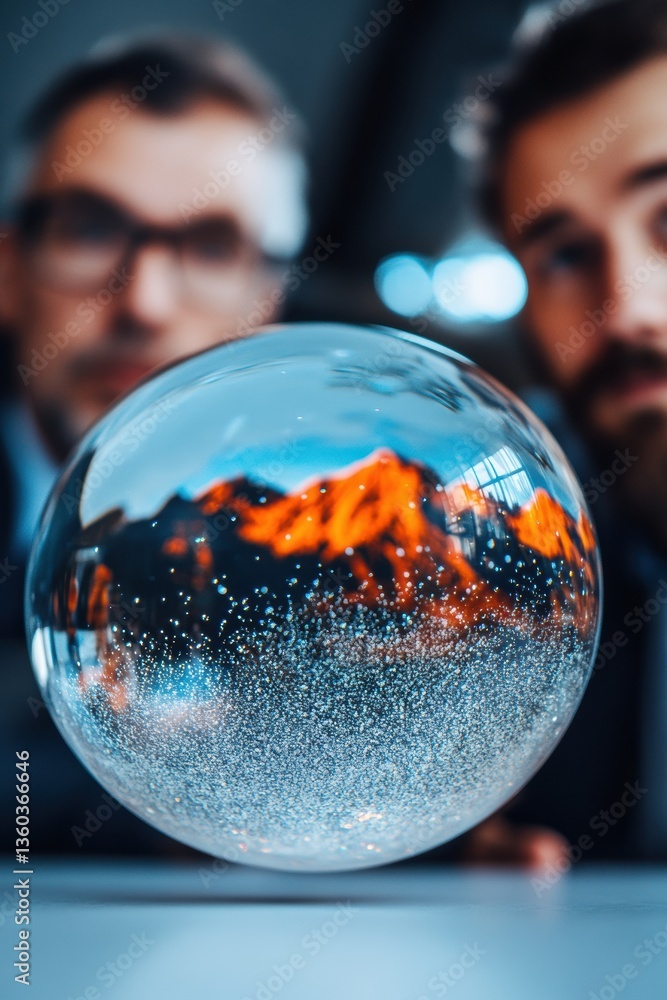 Aufkleber immersive climate tech holographic mountain globe visualizing global warming impact - innovative env