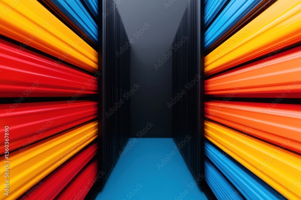 Fototapete Hyper-Dynamic Tech Infrastructure Immersive Neon-Chromatic Data Flow Visualization Symbolizing AI-Powered Performance Analytics and Digital Transformation