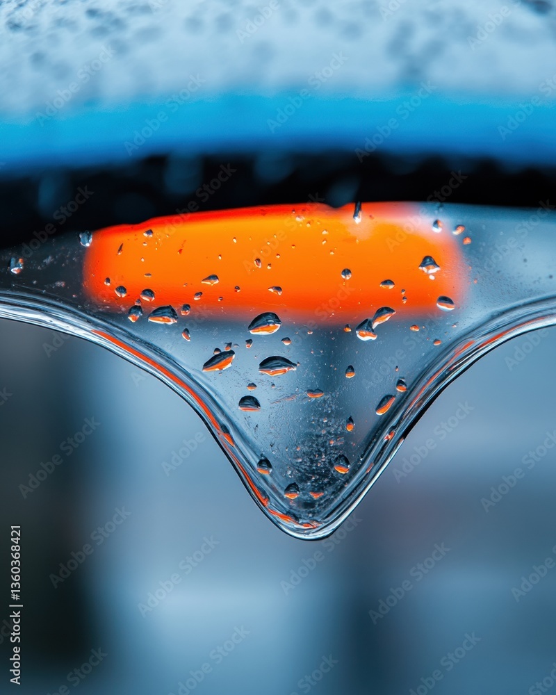 Poster Fluid Dynamics Reimagined Hyper-Real Macro of Water Tension and Chromatic Contrast - Innovative Design Visualization for Tech and Creative Industries