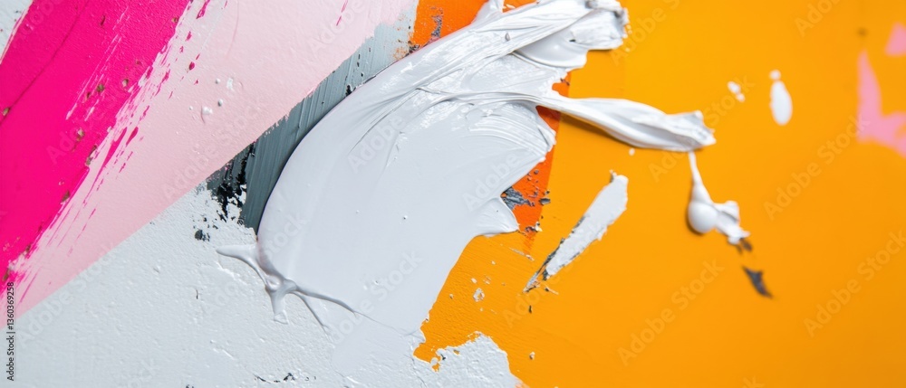 Poster Vibrant Abstract Expressionism Textured Color Block Painting Showcasing Creative Innovation in Modern Art Studio Design and Visual Communication