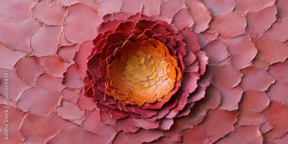 Aufkleber organic texture revolution layered floral paper art exploring dimensional craft, ethereal color grad