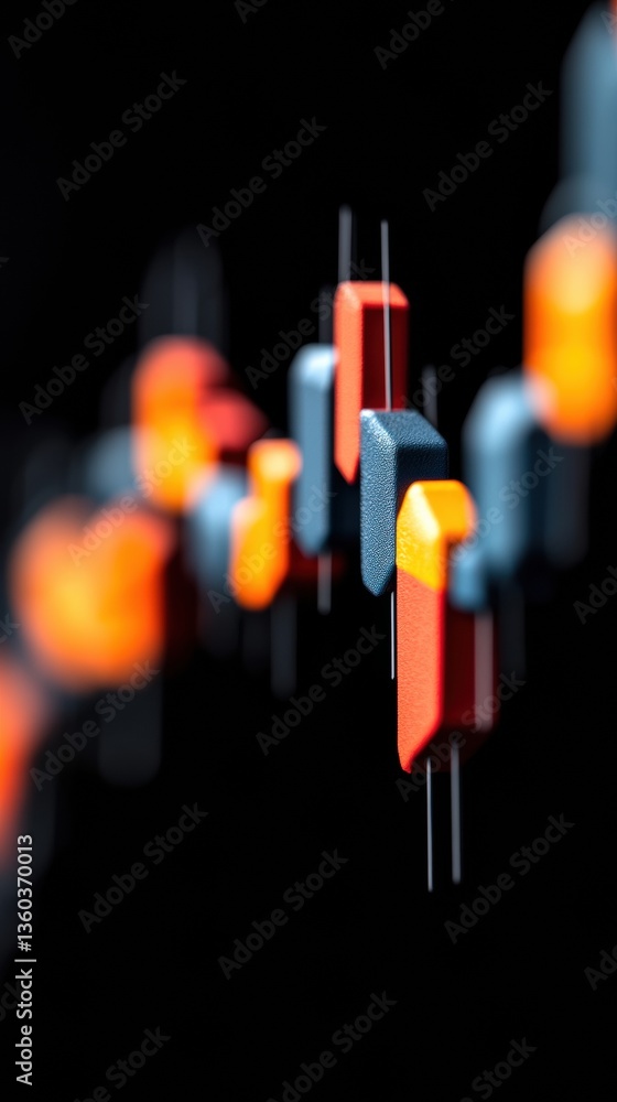 Poster Algorithmic Volatility Cinematic Financial Data Visualization with Neon-Blurred Market Dynamics - Next-Gen Investment Intelligence for Digital Transformation