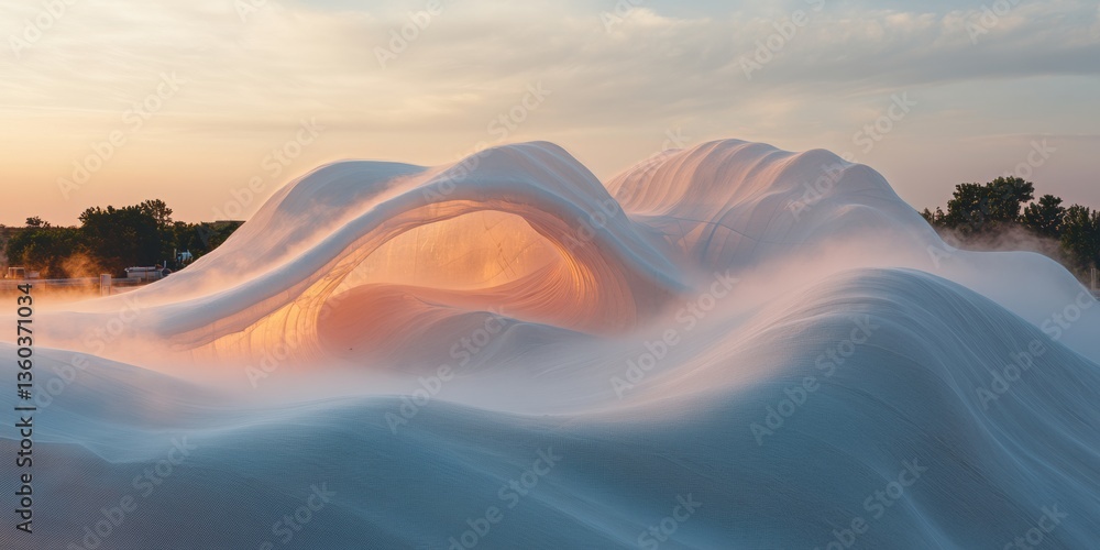Aufkleber ethereal water dynamics sustainable fluid landscape visualization showcasing advanced environmental 