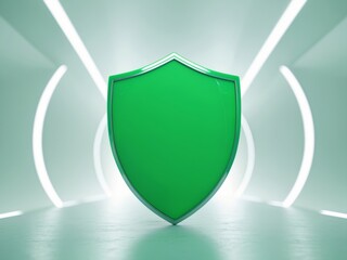 Futuristic background green shield center is made up Abstract digital